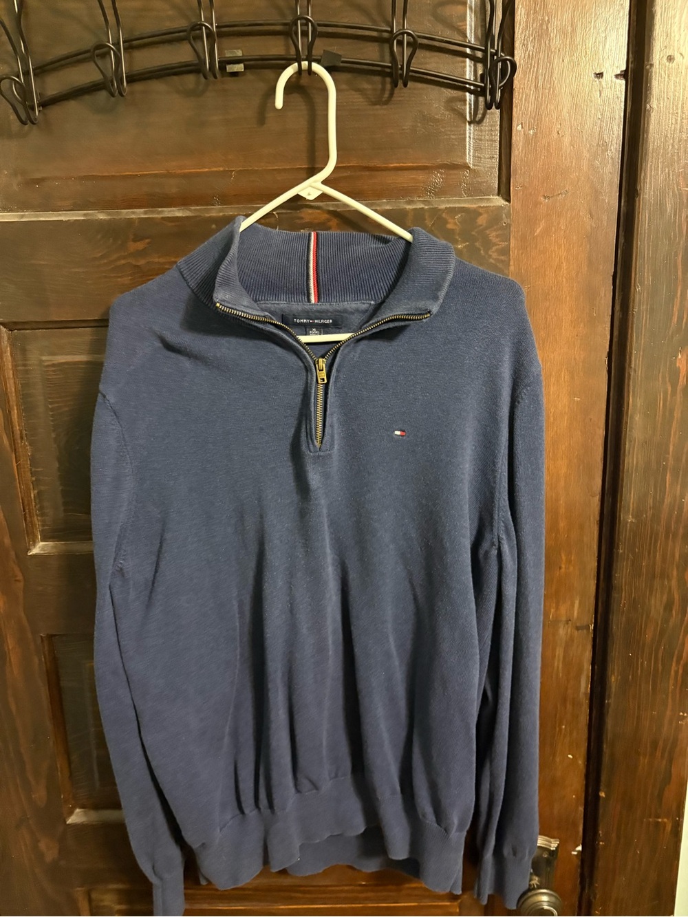 Tommy Hilfiger Men’s Navy Quarter-Zip Sweater